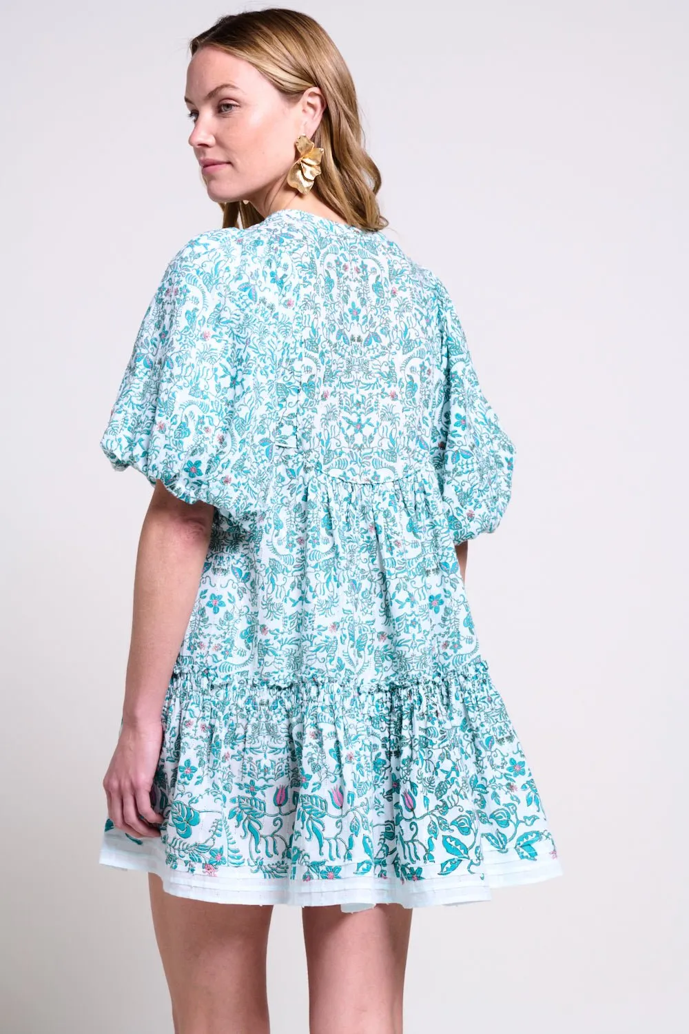 Mini Dress Cruz - Green Tiare sold by Poupette St Barth product image thumbnail 4