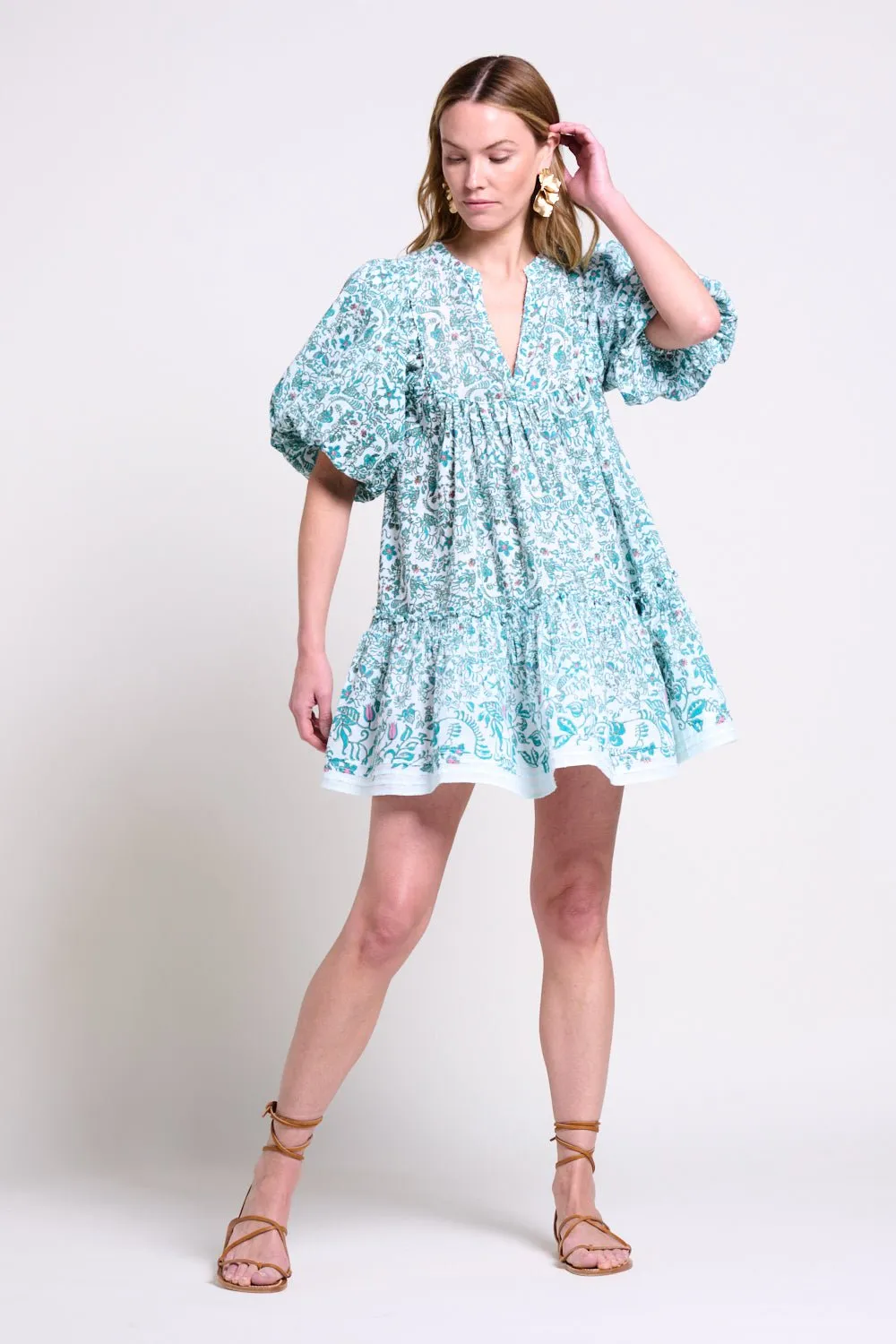 Mini Dress Cruz - Green Tiare sold by Poupette St Barth