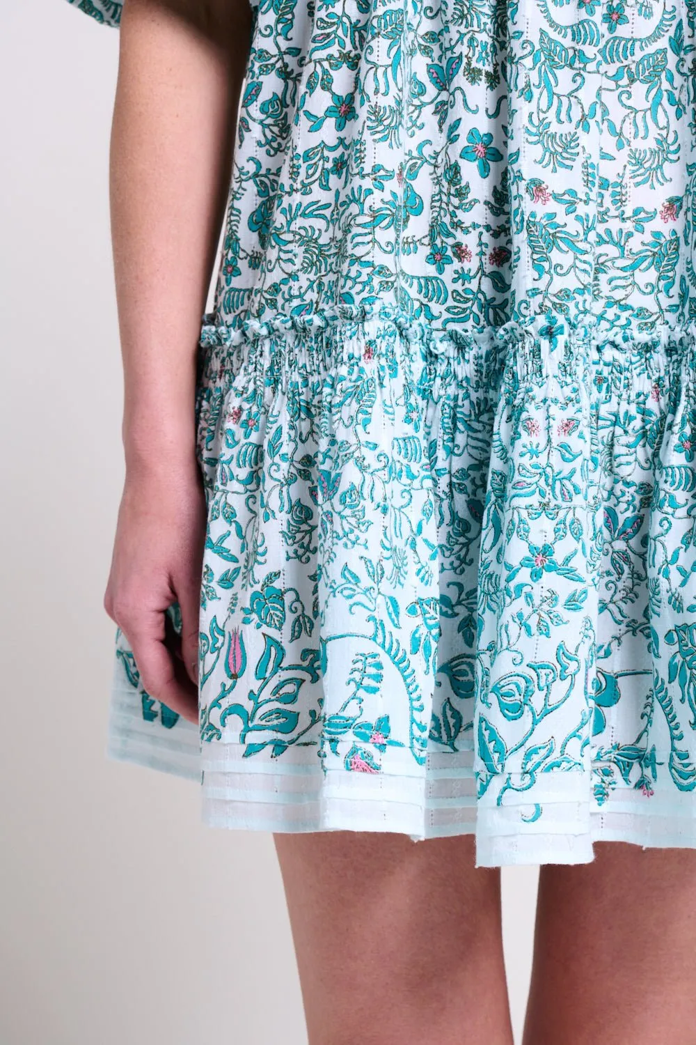 Mini Dress Cruz - Green Tiare sold by Poupette St Barth product image thumbnail 5