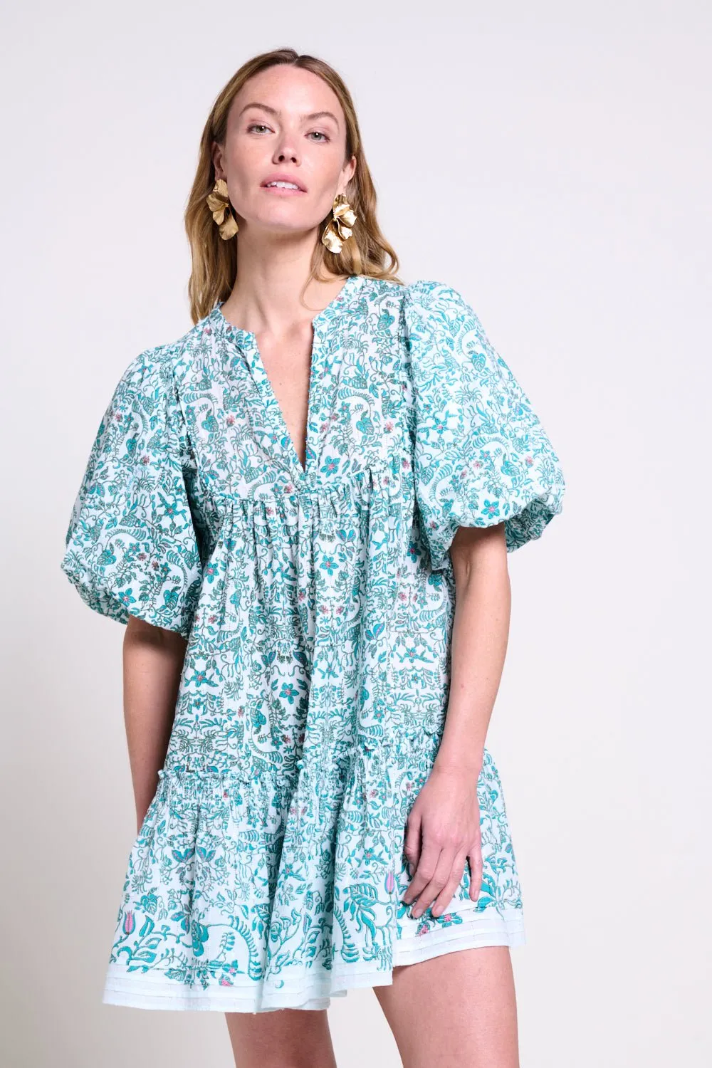 Mini Dress Cruz - Green Tiare sold by Poupette St Barth product image thumbnail 2