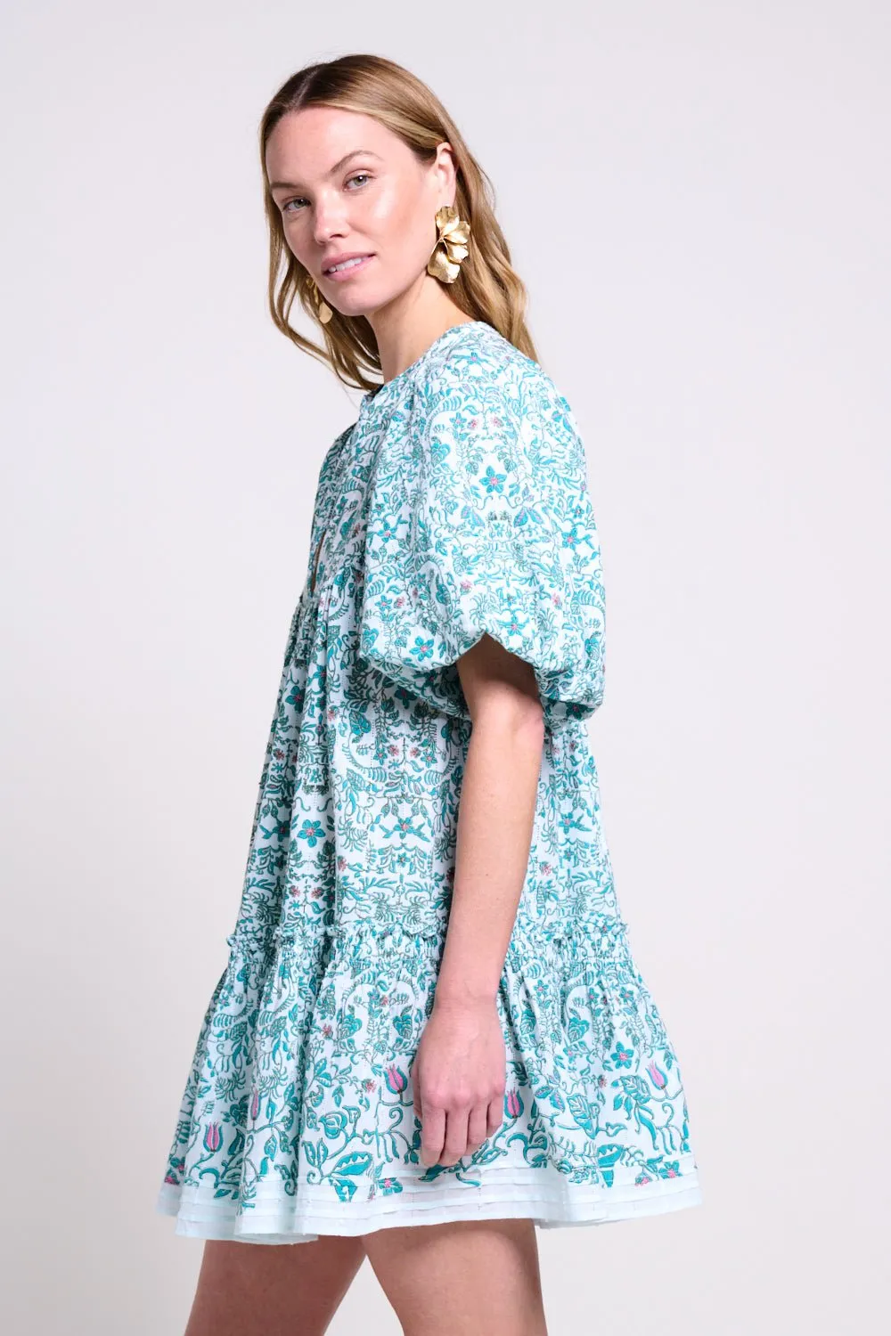 Mini Dress Cruz - Green Tiare sold by Poupette St Barth product image thumbnail 3