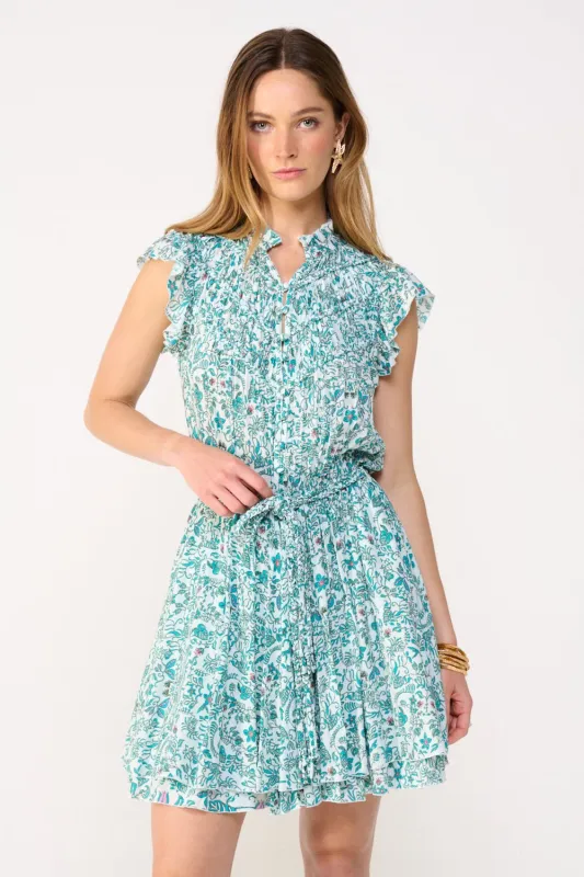 Mini Dress Callie - Green Tiare sold by Poupette St Barth