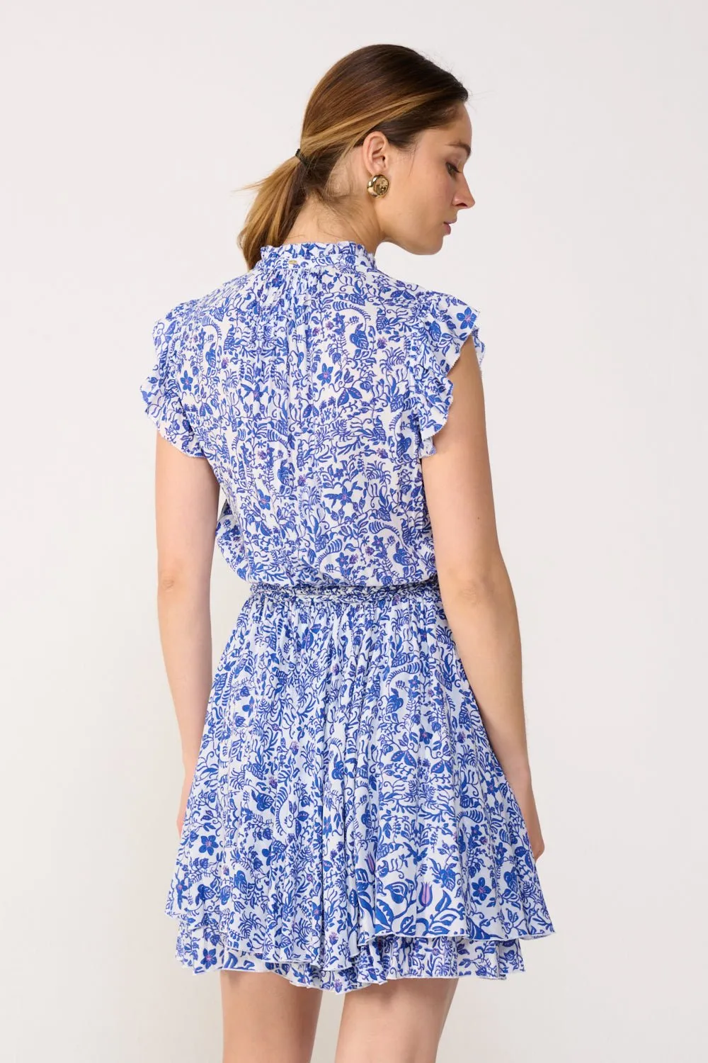 Mini Dress Callie - Blue Tiare sold by Poupette St Barth product image thumbnail 5