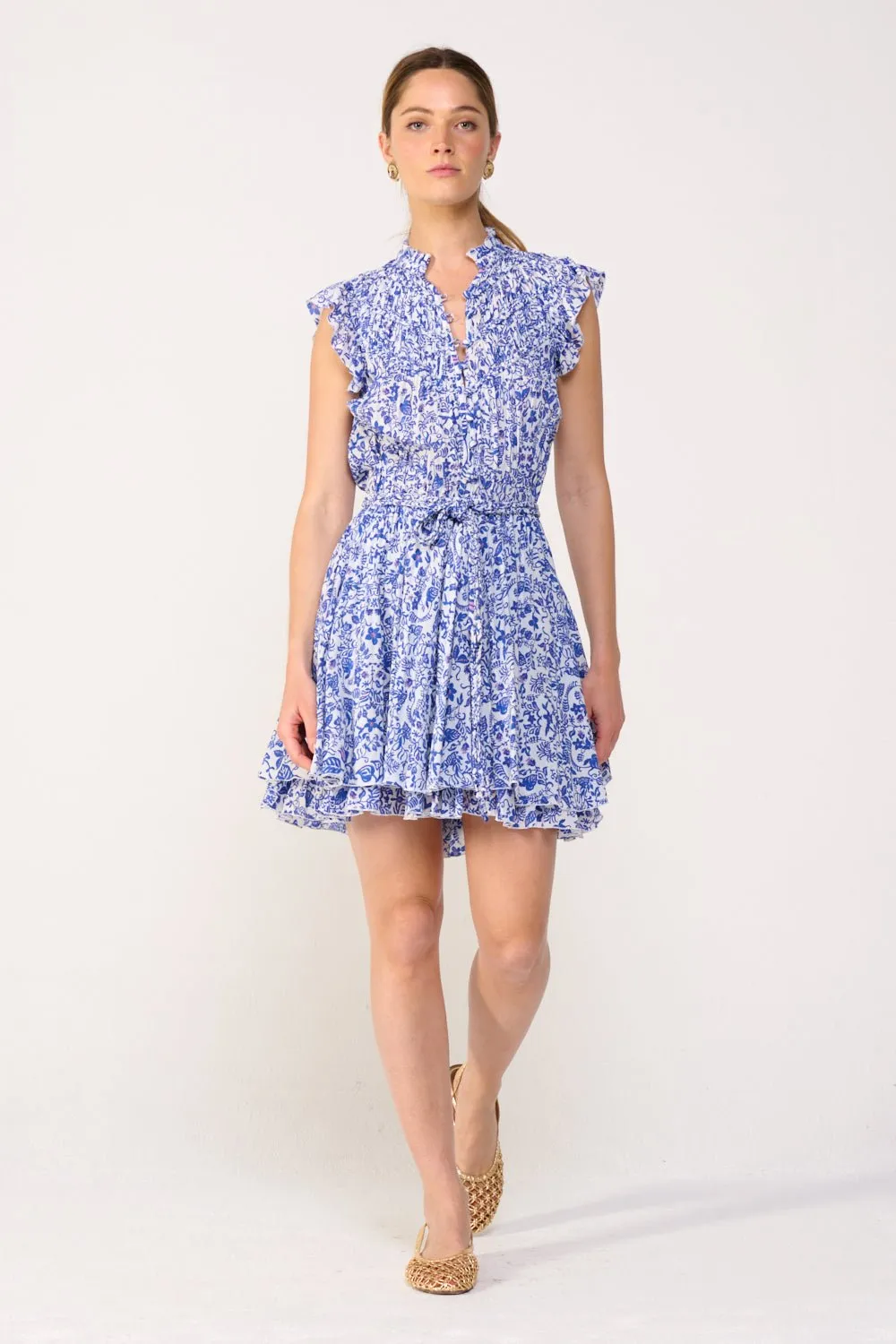 Mini Dress Callie - Blue Tiare sold by Poupette St Barth