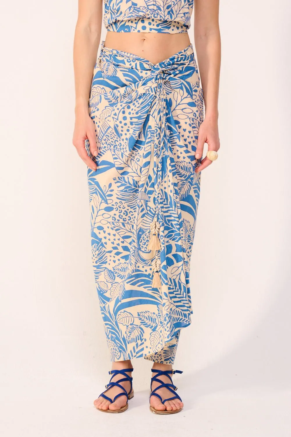 Long Skirt Uma - Blue Toucan sold by Poupette St Barth product image thumbnail 3