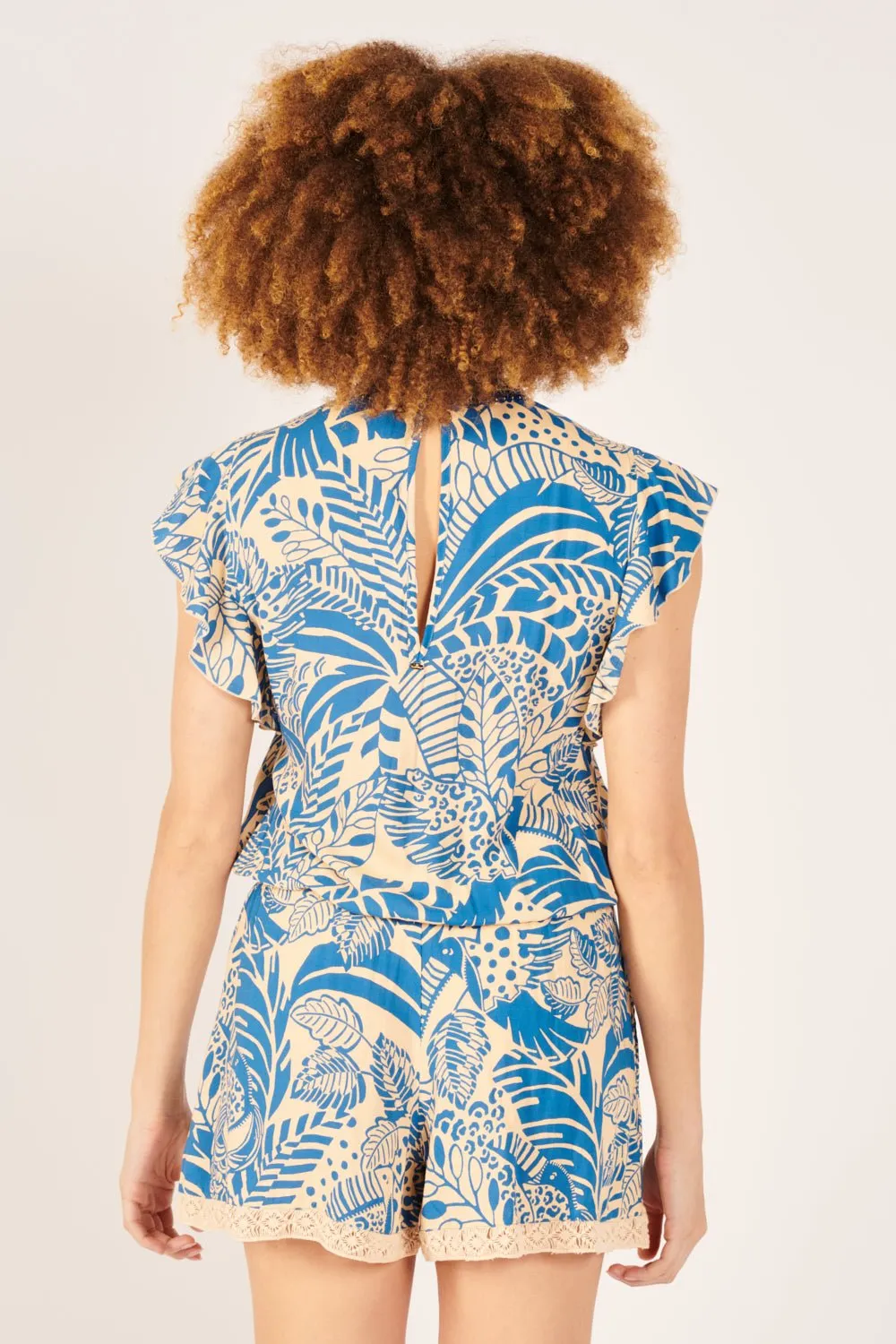 Short Jumpsuit Sasha - Blue Toucan sold by Poupette St Barth product image thumbnail 5