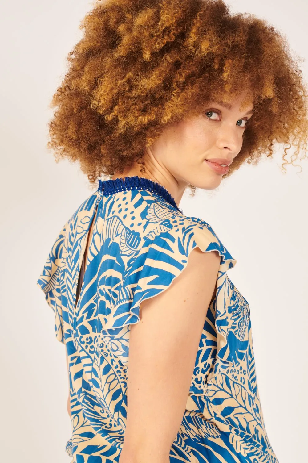 Short Jumpsuit Sasha - Blue Toucan sold by Poupette St Barth product image thumbnail 4