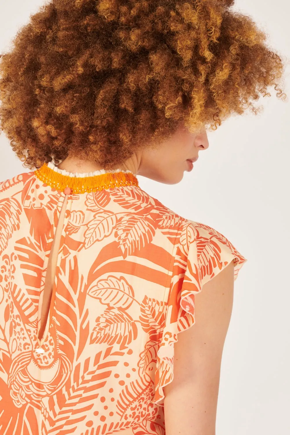 Short Jumpsuit Sasha - Orange Toucan sold by Poupette St Barth product image thumbnail 5