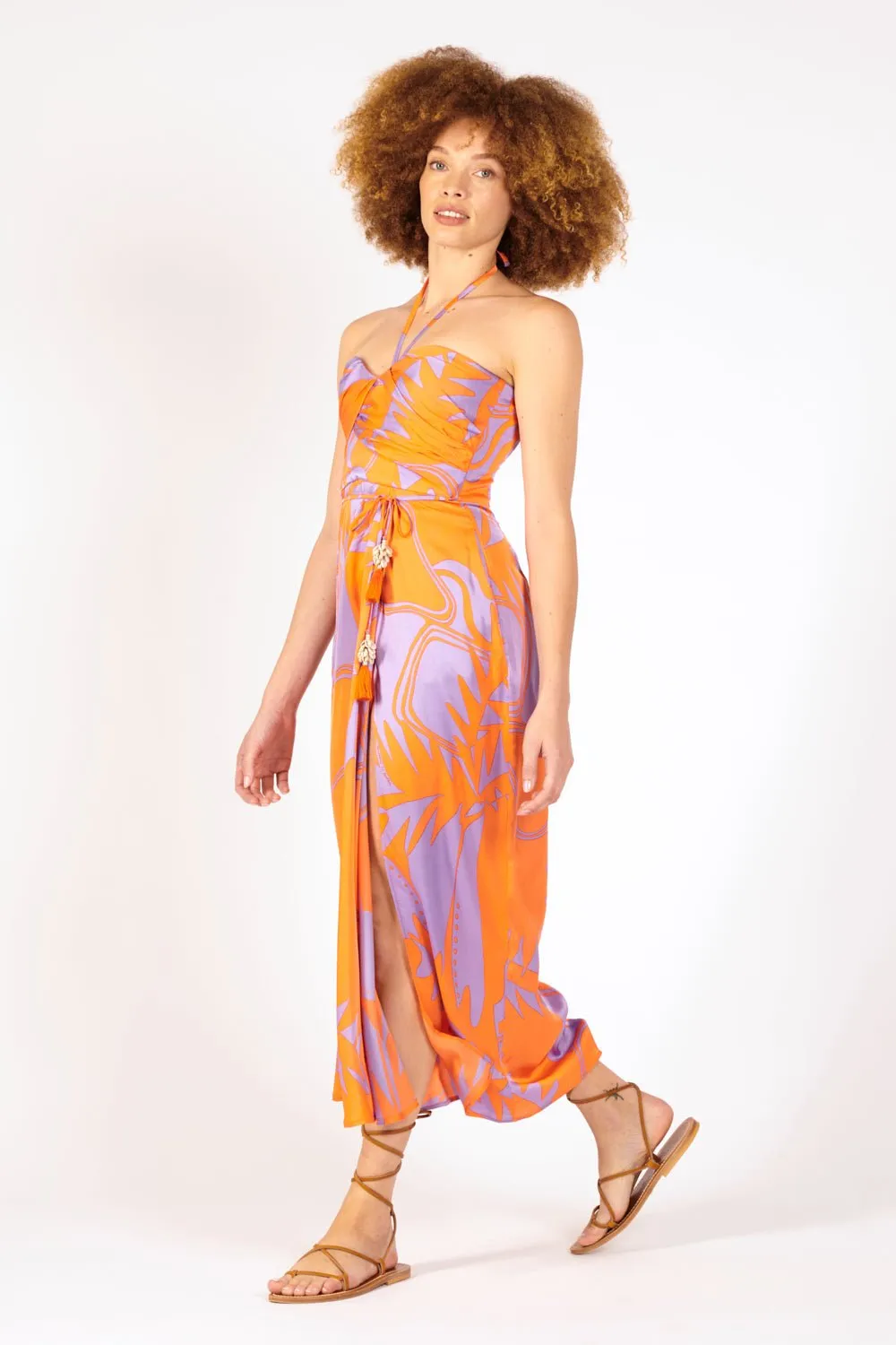 Long Dress Collina - Orange Oasis sold by Poupette St Barth product image thumbnail 4