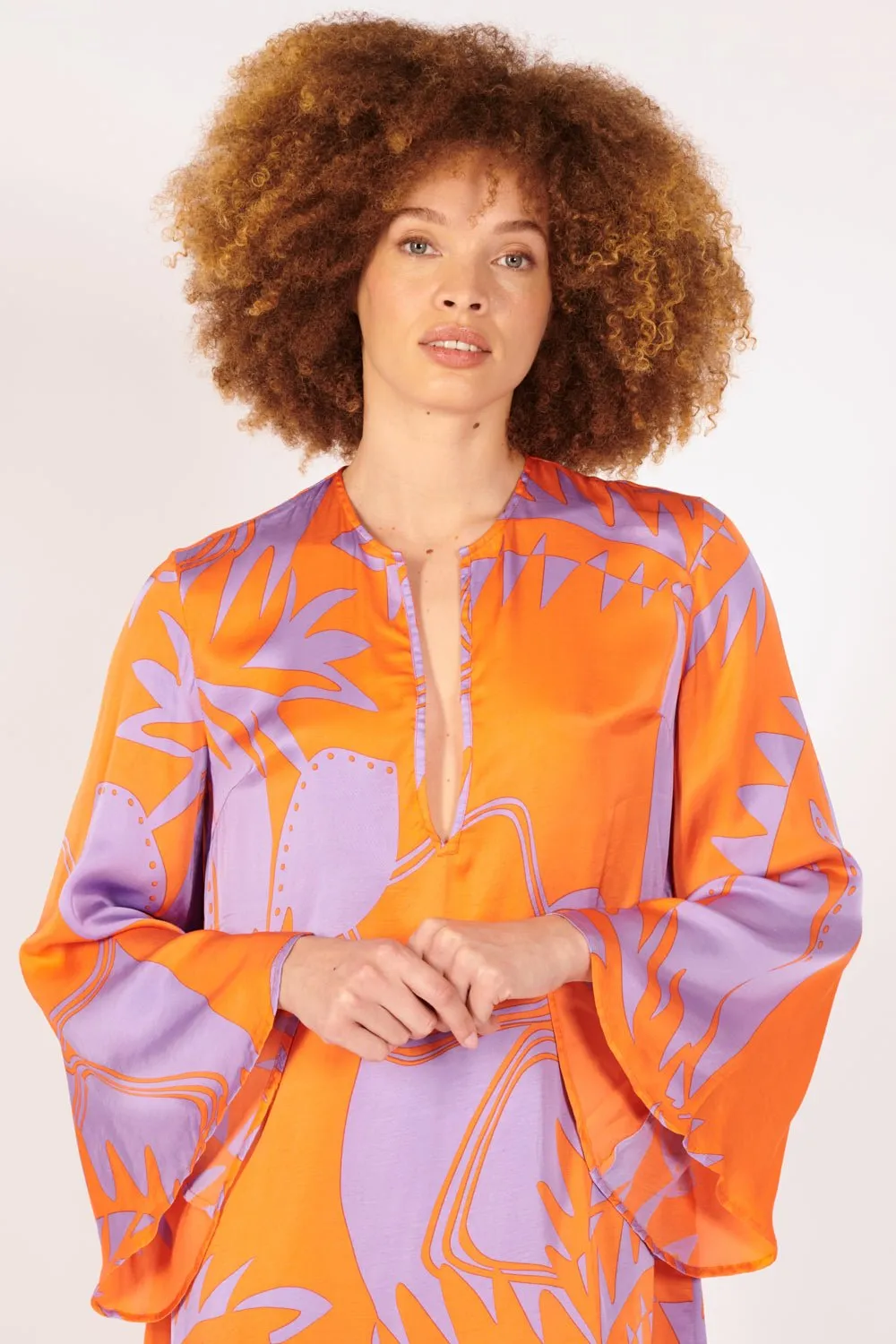 Mini Dress Gia - Orange Oasis sold by Poupette St Barth product image thumbnail 2