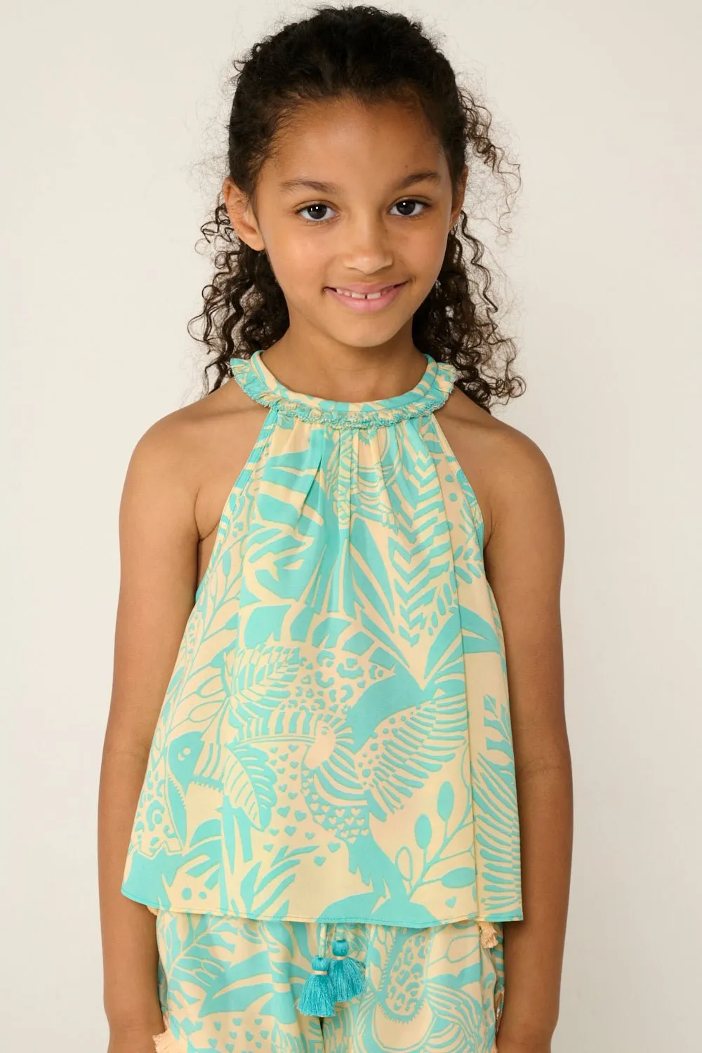 Top Cleo for girls - Aqua Toucan sold by Poupette St Barth product image thumbnail 2