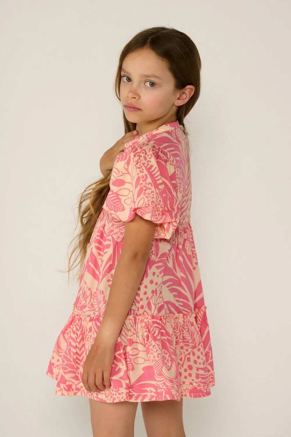 Mini Dress Cruz for girls - Pink Toucan sold by Poupette St Barth product image thumbnail 3