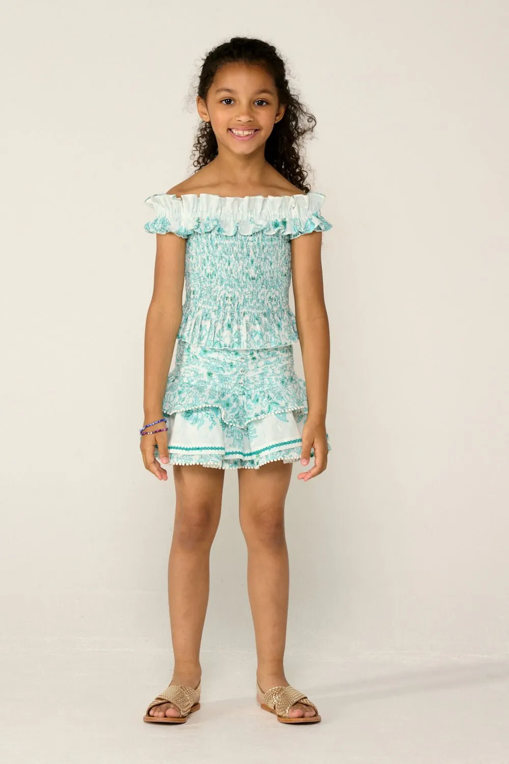 Mini Skirt Alizee for girls - Aqua Tiare sold by Poupette St Barth product image thumbnail 2