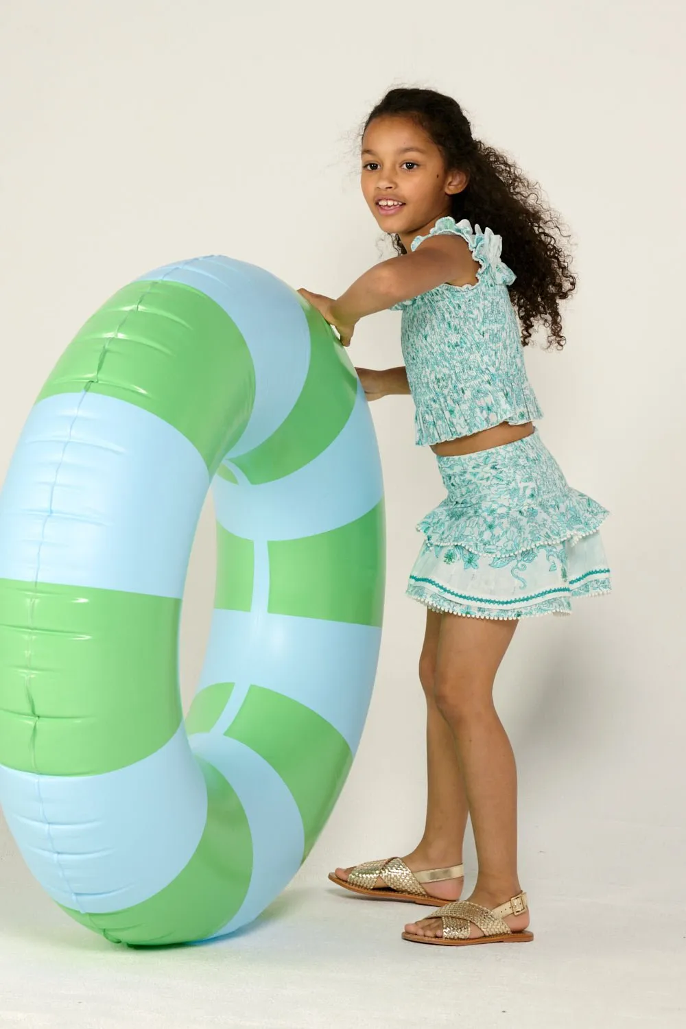 Mini Skirt Alizee for girls - Aqua Tiare sold by Poupette St Barth