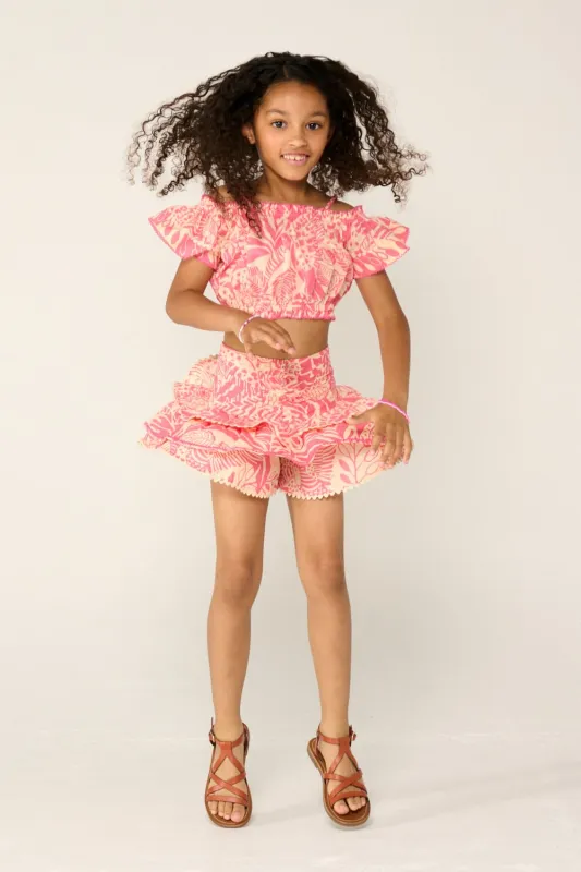 Mini Skirt Alizee for girls - Pink Toucan sold by Poupette St Barth