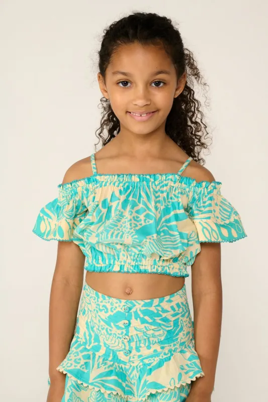 Top Donna for girls - Aqua Toucan sold by Poupette St Barth