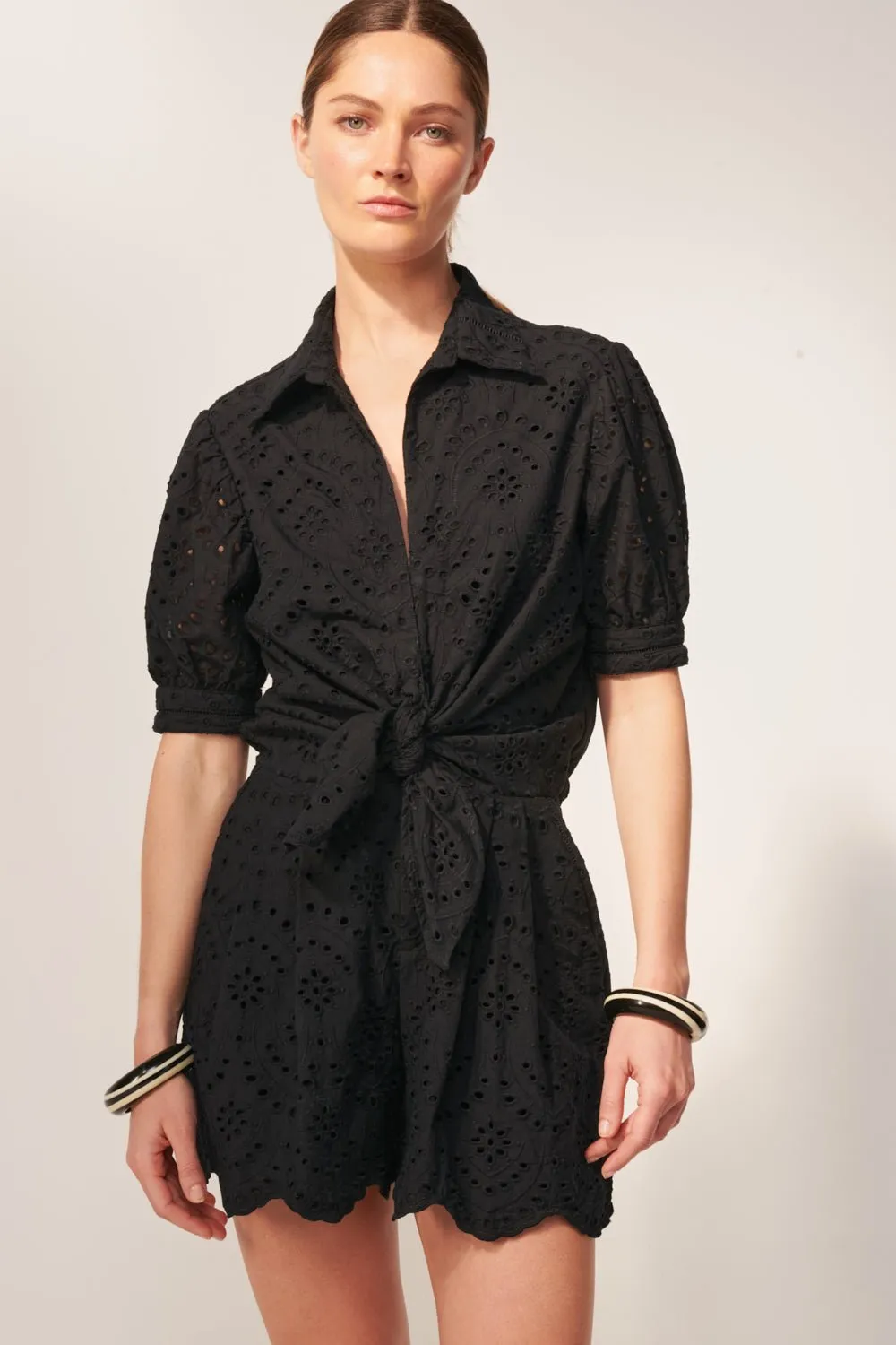 Short Jumpsuit Livia - Black sold by Poupette St Barth product image thumbnail 4