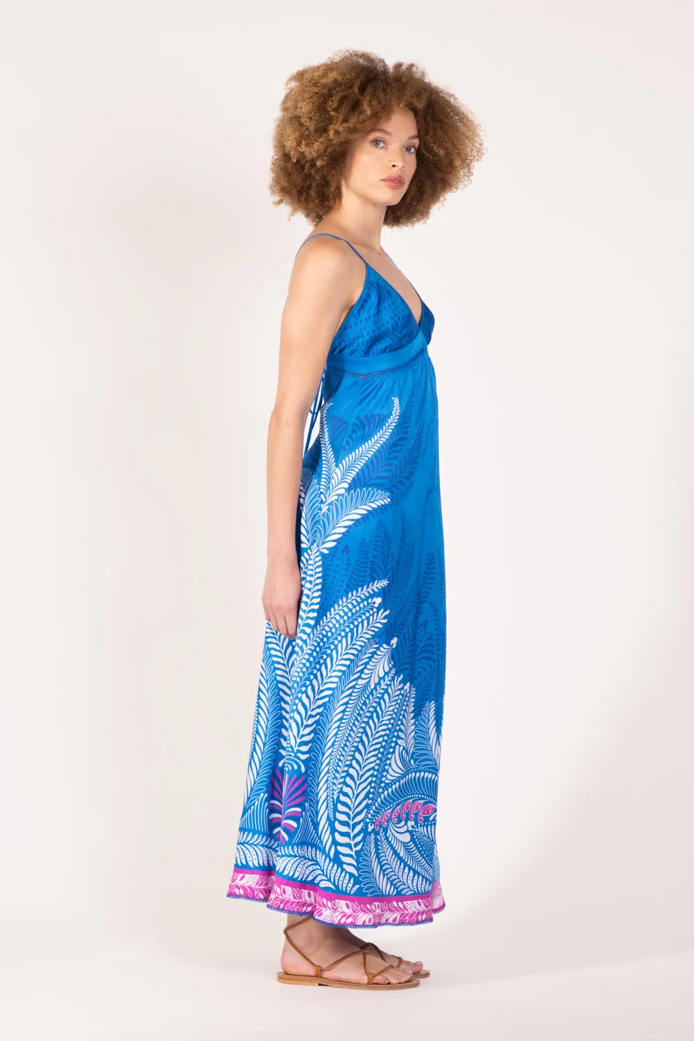 Long Dress Denise - Blue Oolong sold by Poupette St Barth product image thumbnail 4