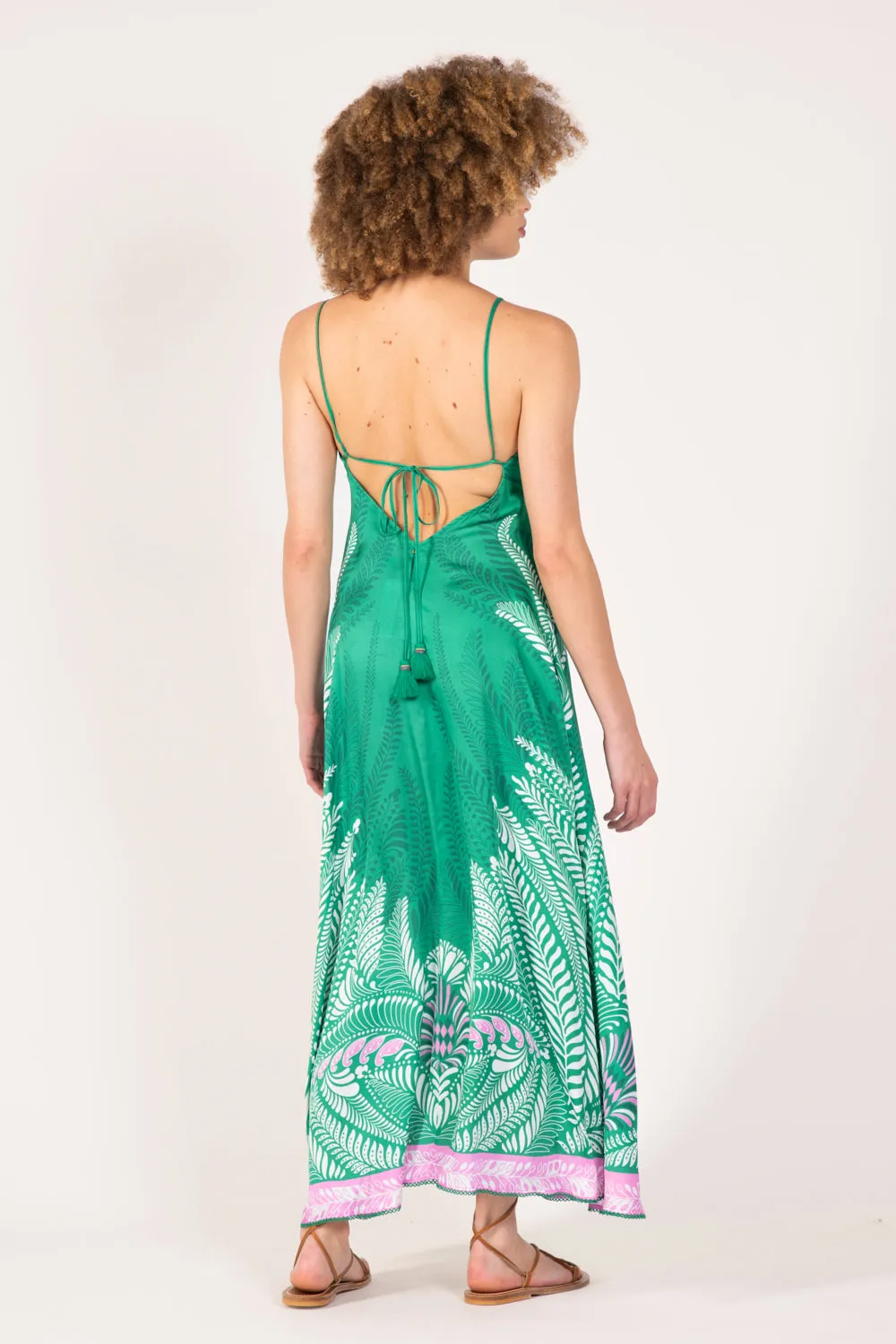 Long Dress Denise - Green Oolong sold by Poupette St Barth product image thumbnail 5