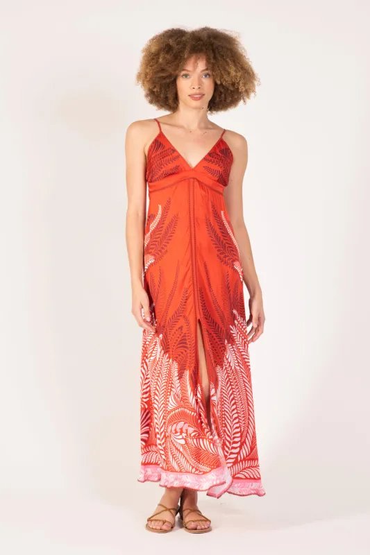 Long Dress Denise - Orange Oolong sold by Poupette St Barth
