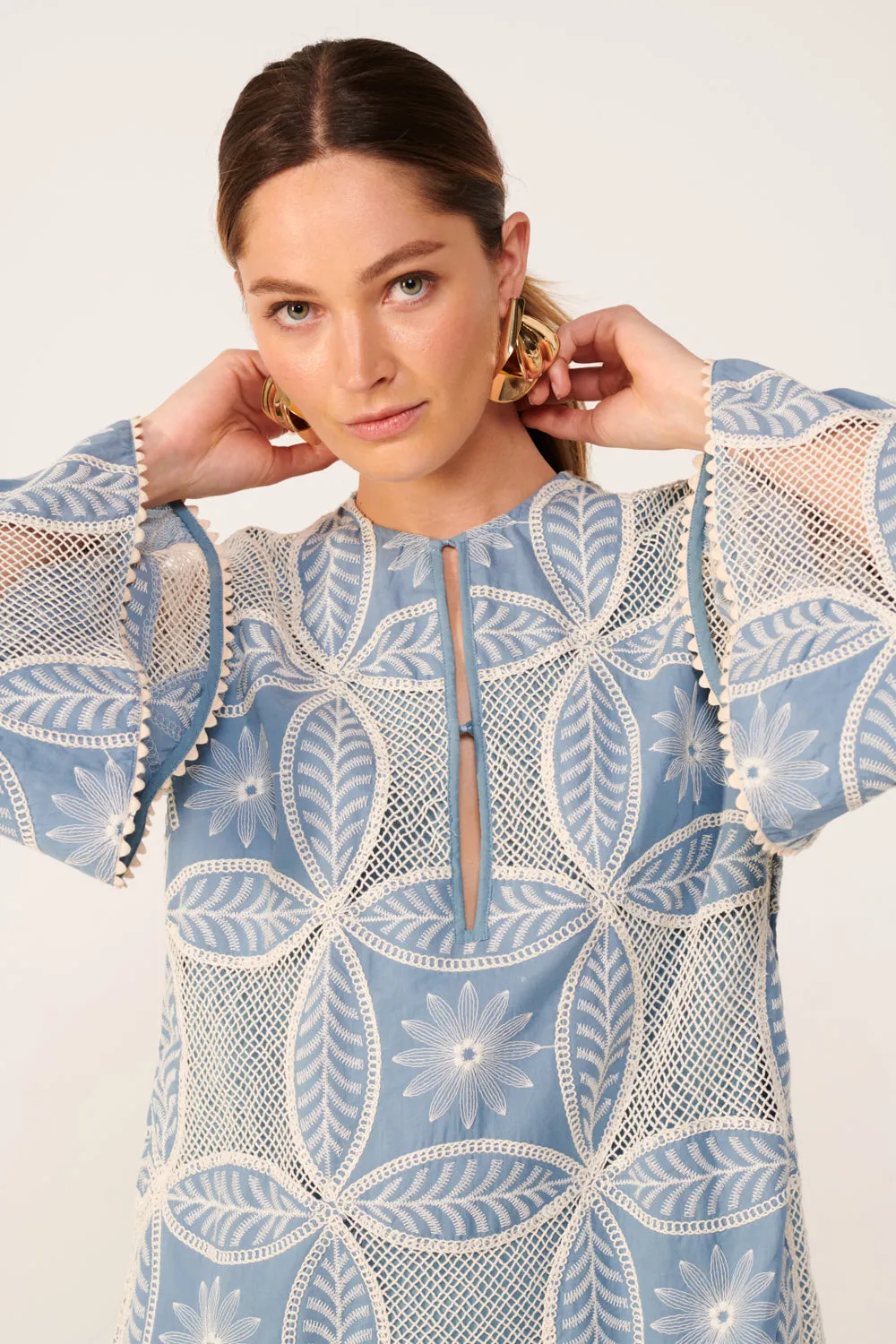 Mini Dress Gia - Blue sold by Poupette St Barth product image thumbnail 4