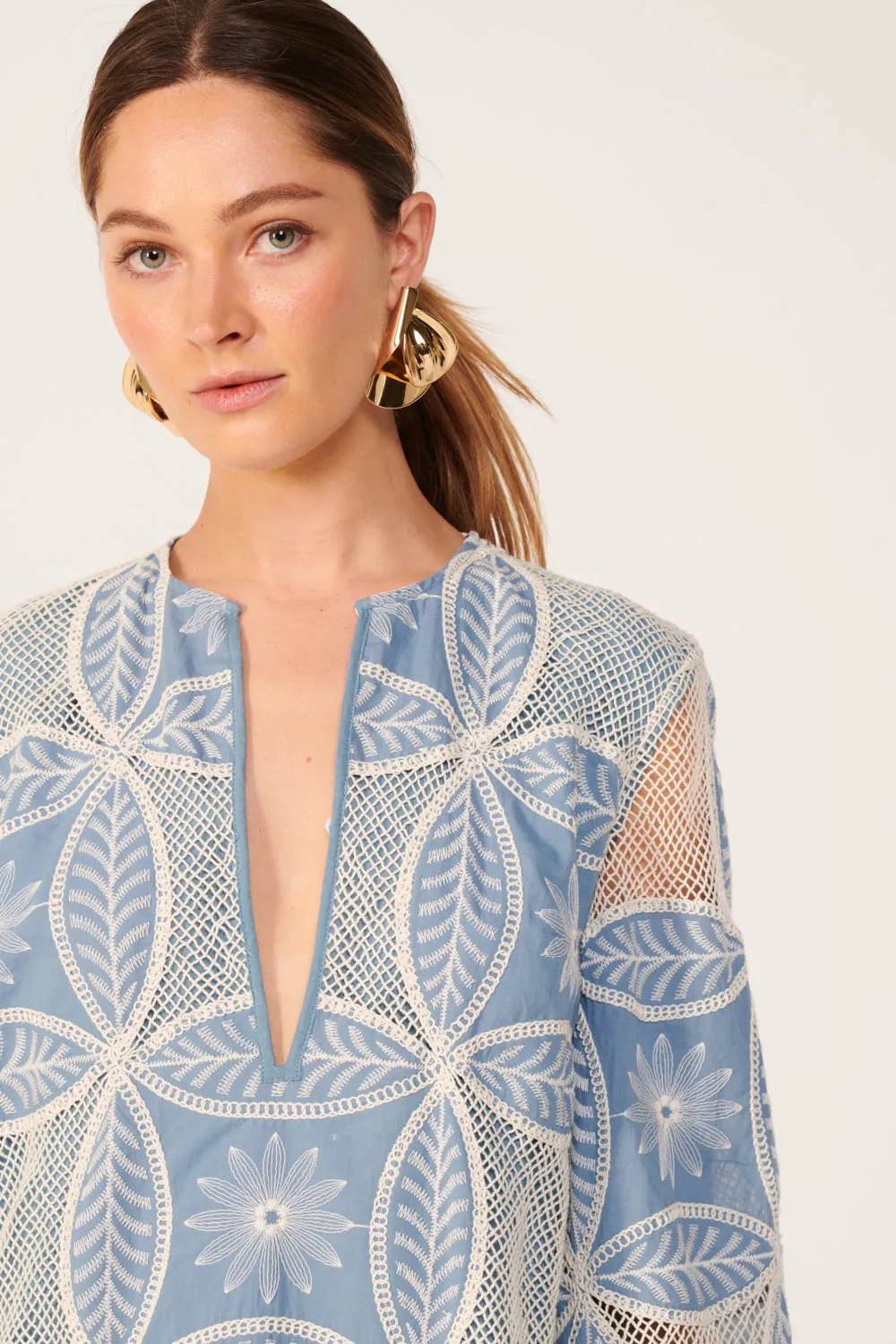 Mini Dress Gia - Blue sold by Poupette St Barth product image thumbnail 3