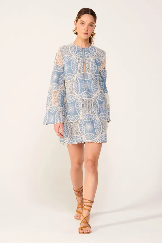 Mini Dress Gia - Blue sold by Poupette St Barth