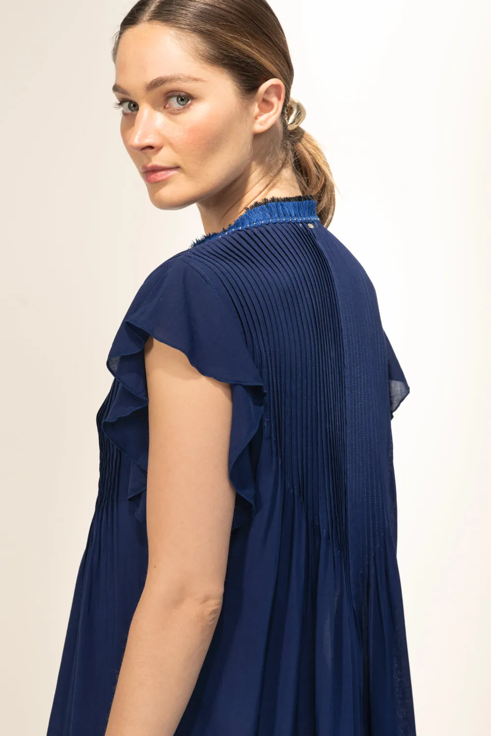 Mini Dress Sasha - Navy sold by Poupette St Barth product image thumbnail 4