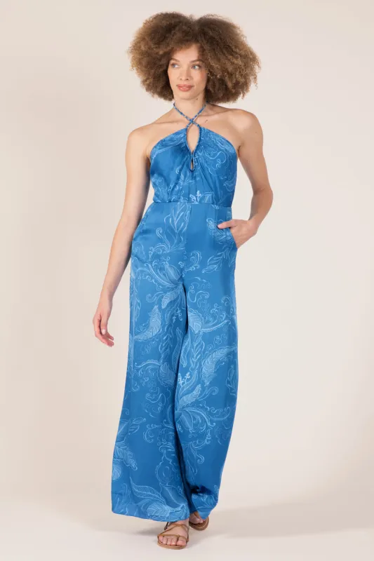 Long Jumpsuit Cilia - Blue Reef sold by Poupette St Barth