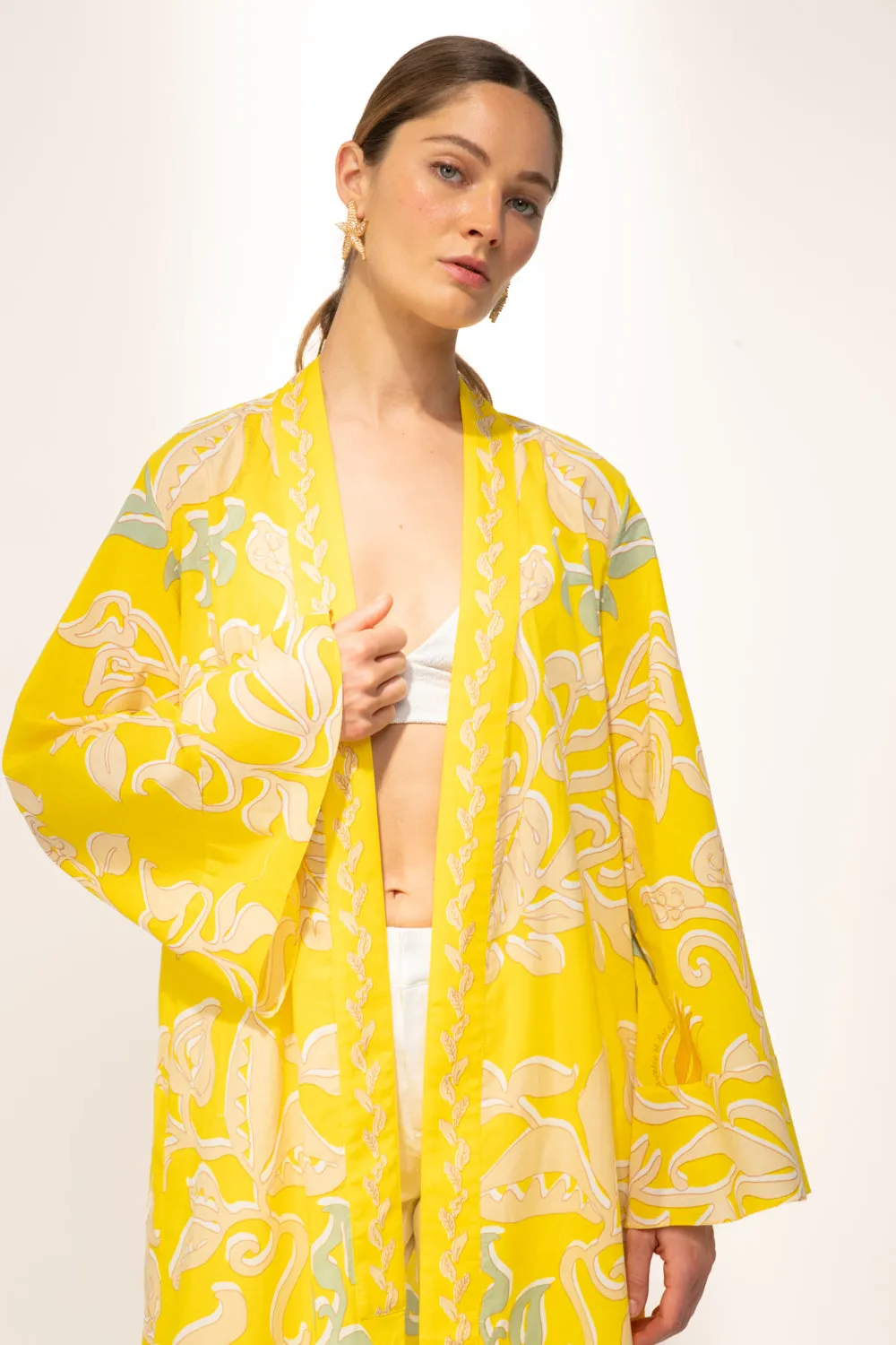 Kimono Lea - Yellow Ritual sold by Poupette St Barth