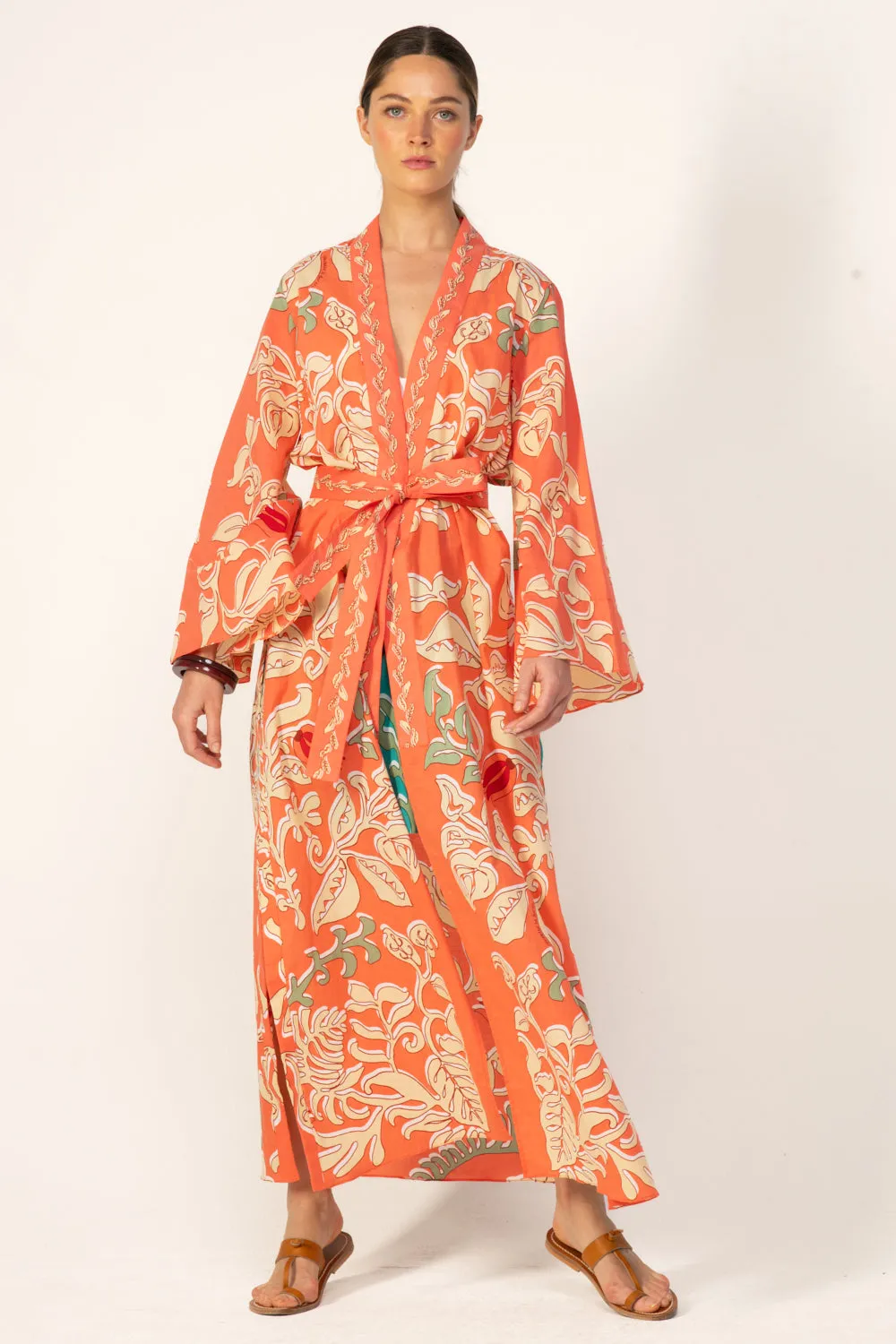 Kimono Lea - Orange Ritual sold by Poupette St Barth product image thumbnail 3
