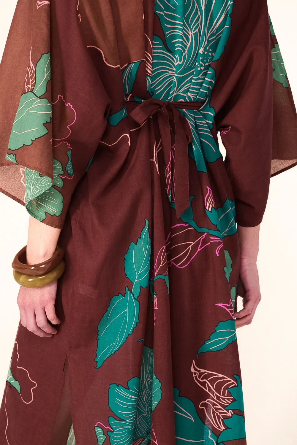 Kaftan Sol - Brown Hibiscus sold by Poupette St Barth product image thumbnail 5