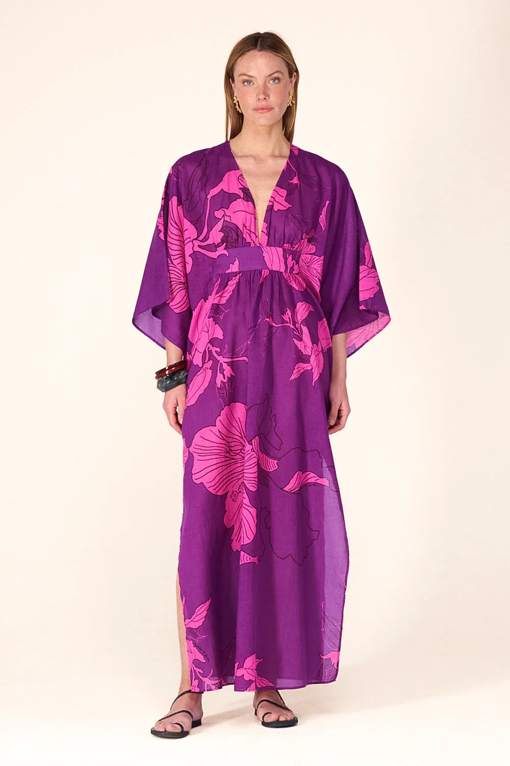 Kaftan Sol - Purple Hibiscus sold by Poupette St Barth product image thumbnail 2
