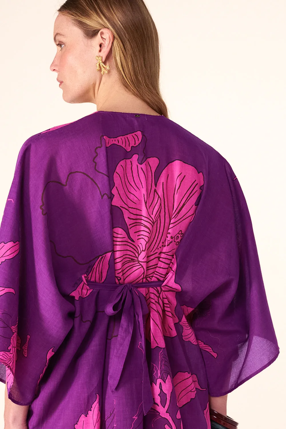 Kaftan Sol - Purple Hibiscus sold by Poupette St Barth product image thumbnail 5