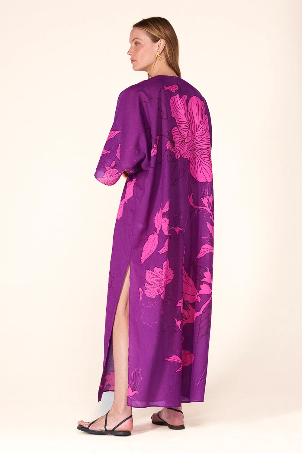 Kaftan Sol - Purple Hibiscus sold by Poupette St Barth product image thumbnail 4