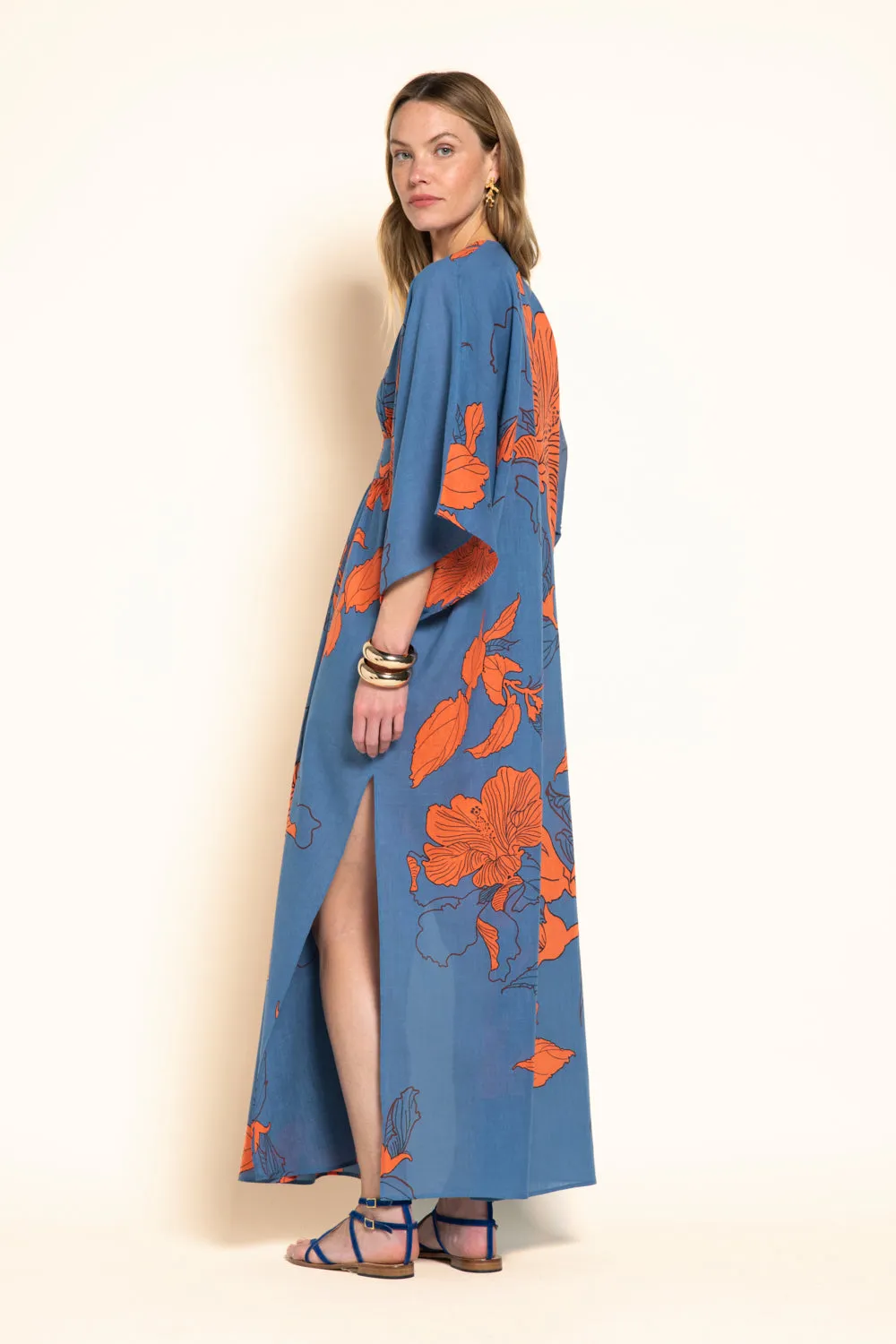 Kaftan Sol - Blue Hibiscus sold by Poupette St Barth product image thumbnail 4