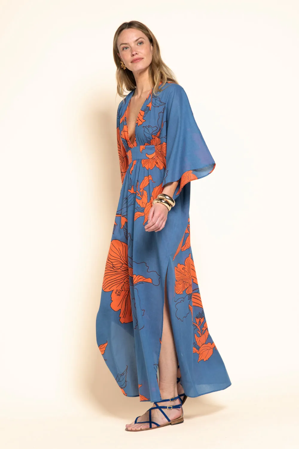 Kaftan Sol - Blue Hibiscus sold by Poupette St Barth