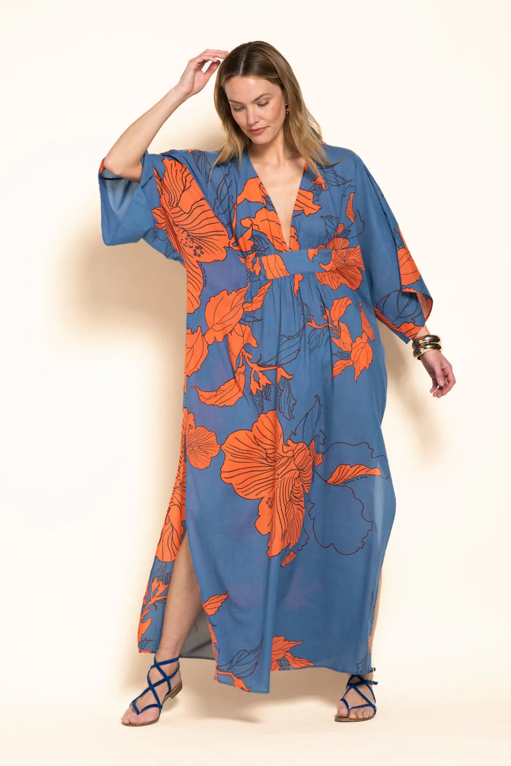 Kaftan Sol - Blue Hibiscus sold by Poupette St Barth product image thumbnail 3