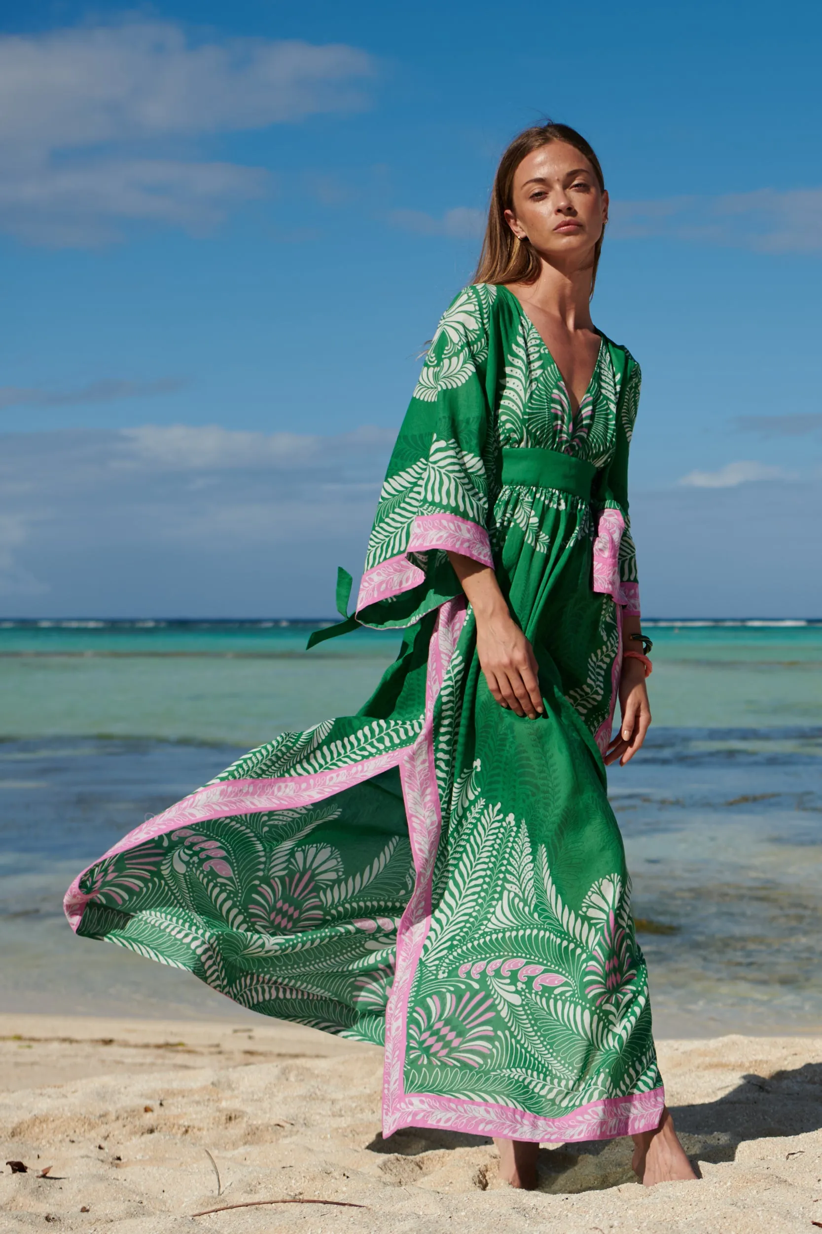 Kaftan Sol - Green Oolong sold by Poupette St Barth product image thumbnail 2