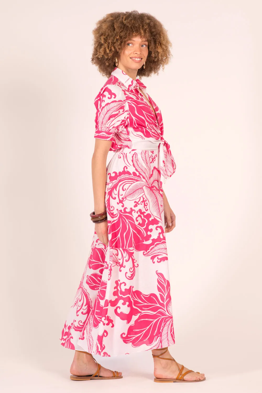 Long Dress Eren - Pink Reef Wave sold by Poupette St Barth product image thumbnail 4
