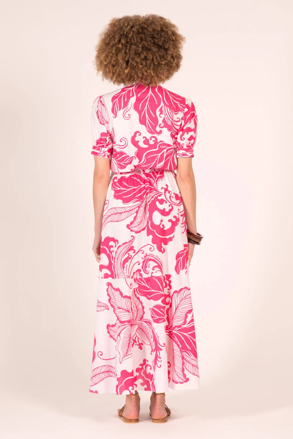 Long Dress Eren - Pink Reef Wave sold by Poupette St Barth product image thumbnail 5