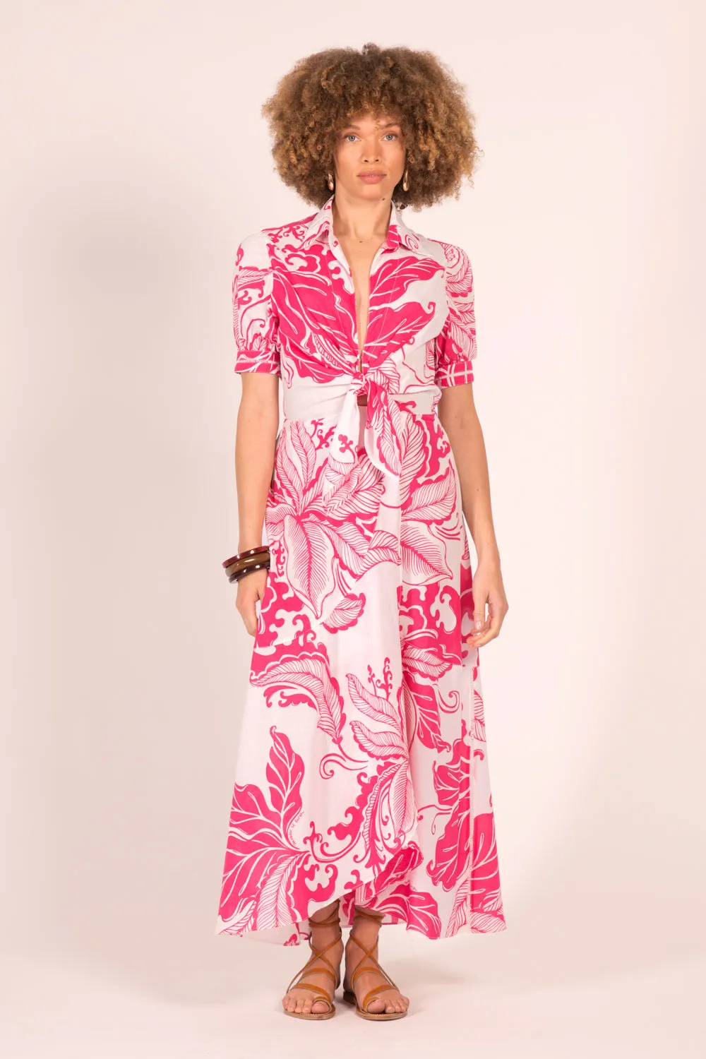 Long Dress Eren - Pink Reef Wave sold by Poupette St Barth product image thumbnail 3