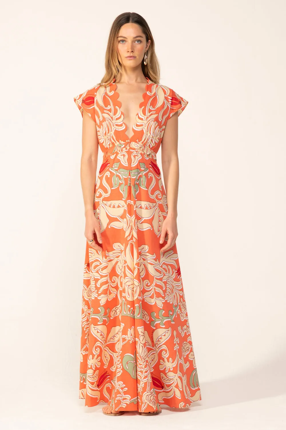 Long Dress Noreen - Orange Ritual sold by Poupette St Barth product image thumbnail 4