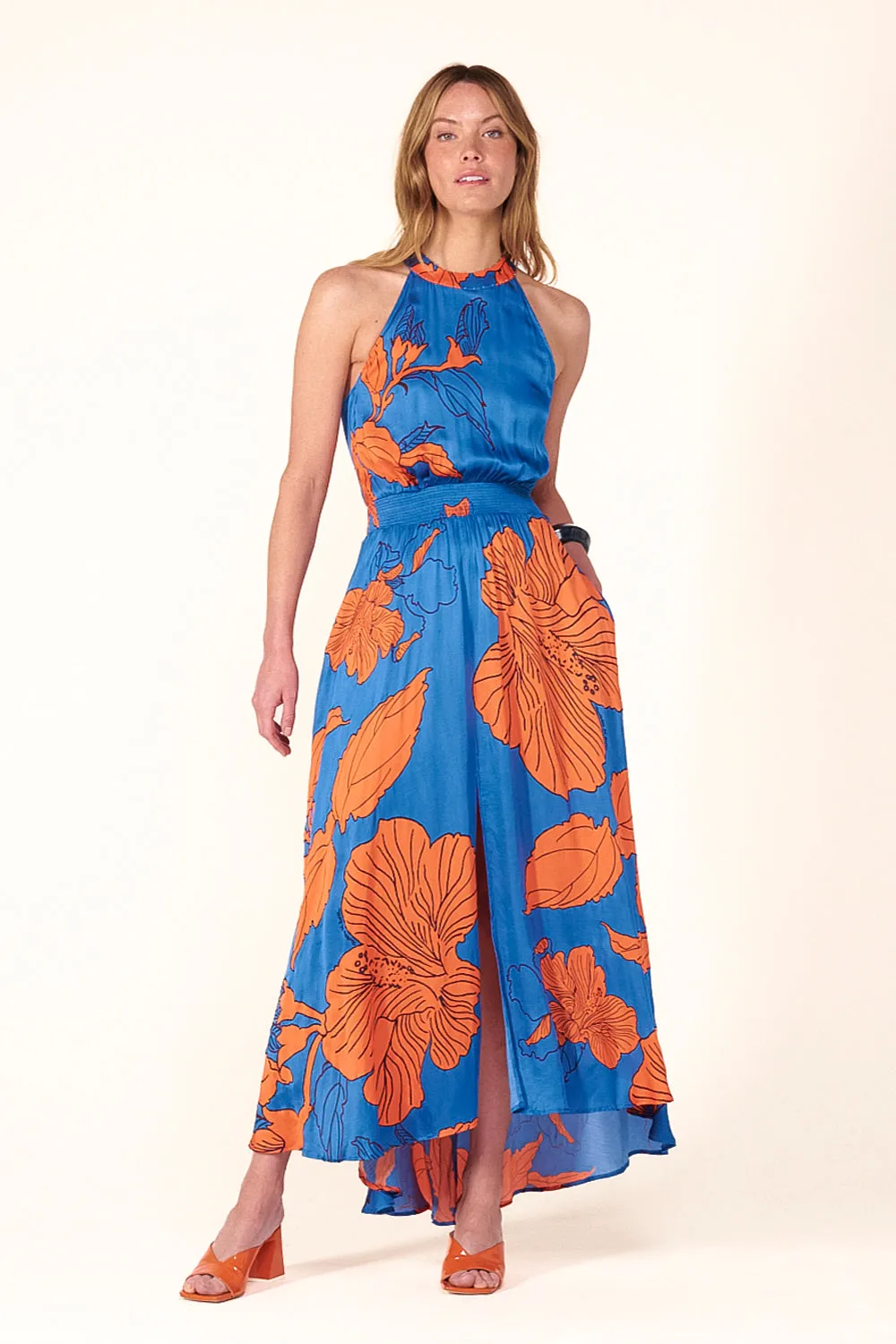 Long Dress Clea - Blue Hibiscus sold by Poupette St Barth product image thumbnail 3