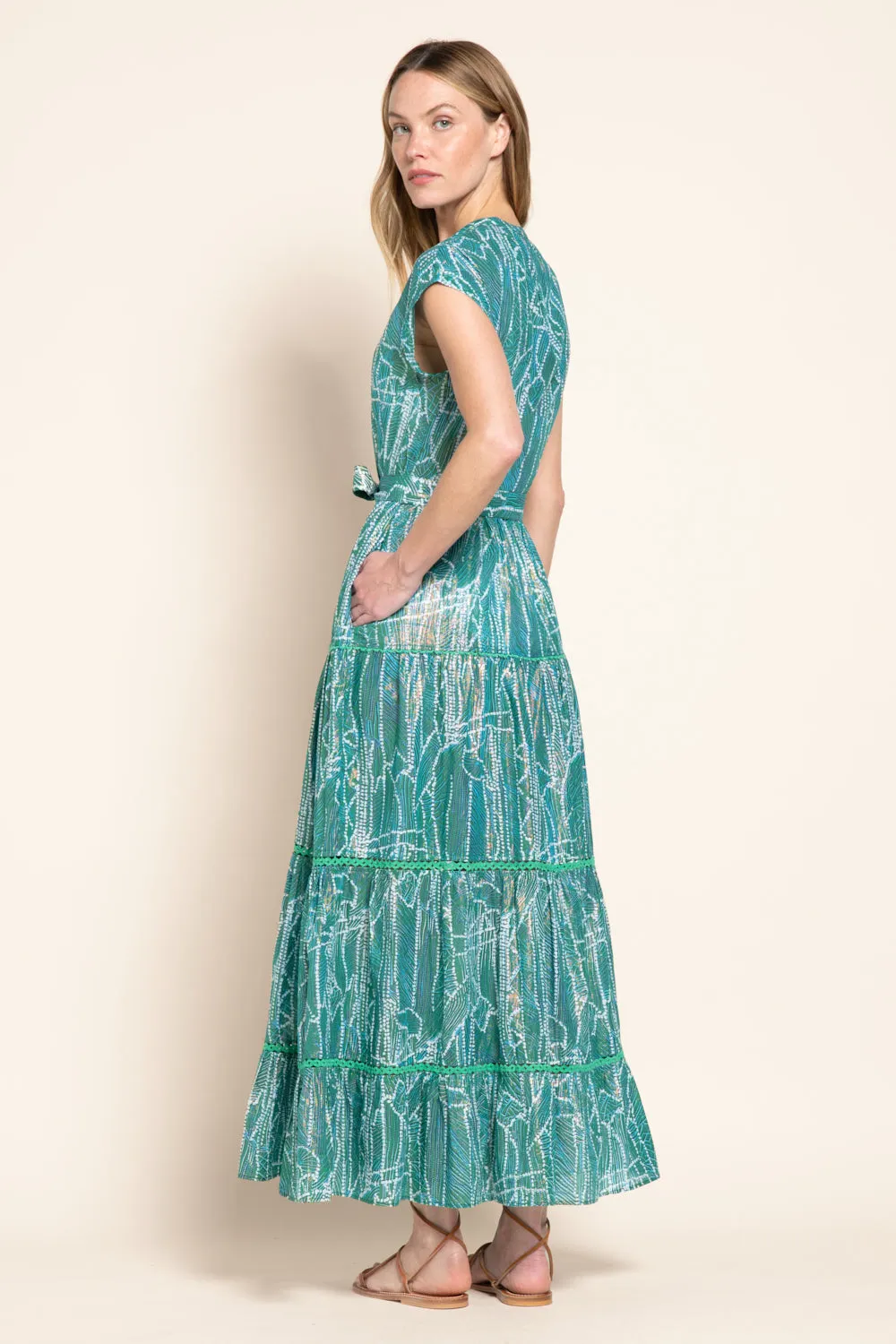 Long Dress Kora - Green Akoya sold by Poupette St Barth product image thumbnail 4