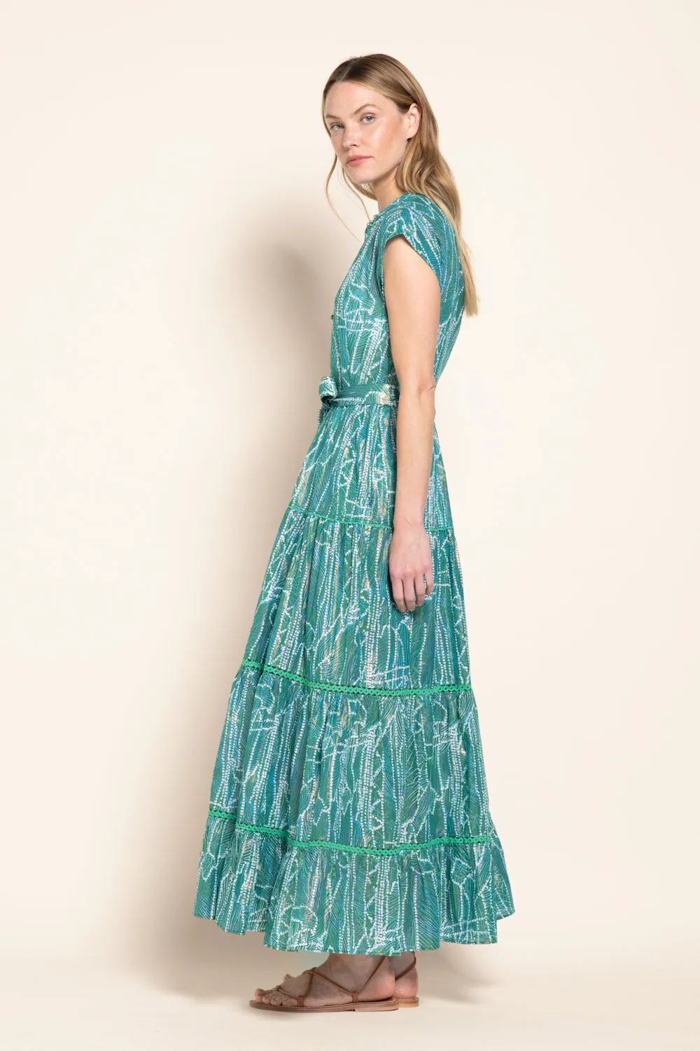 Long Dress Kora - Green Akoya sold by Poupette St Barth product image thumbnail 5