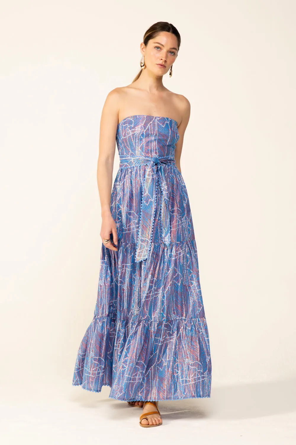 Long Dress Thelma - Blue Akoya sold by Poupette St Barth product image thumbnail 2