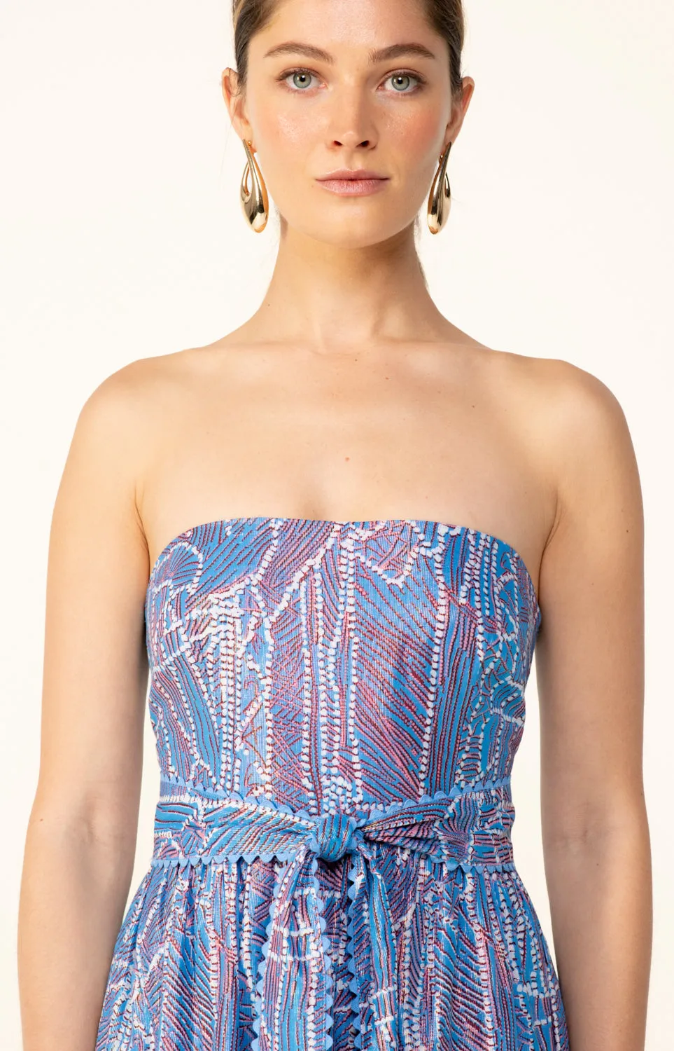 Long Dress Thelma - Blue Akoya sold by Poupette St Barth product image thumbnail 3