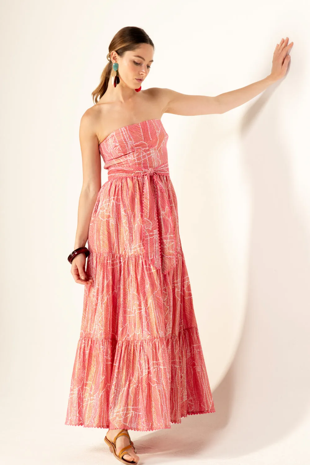 Long Dress Thelma - Pink Akoya sold by Poupette St Barth product image thumbnail 5
