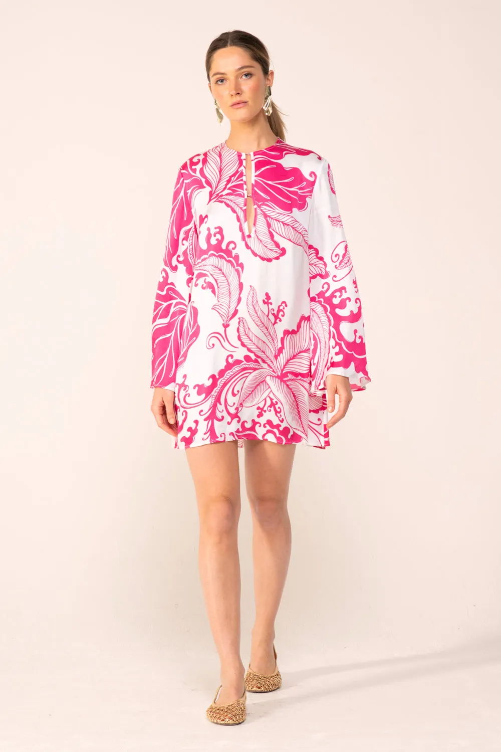 Mini Dress Gia - Pink Reef Wave sold by Poupette St Barth product image thumbnail 3